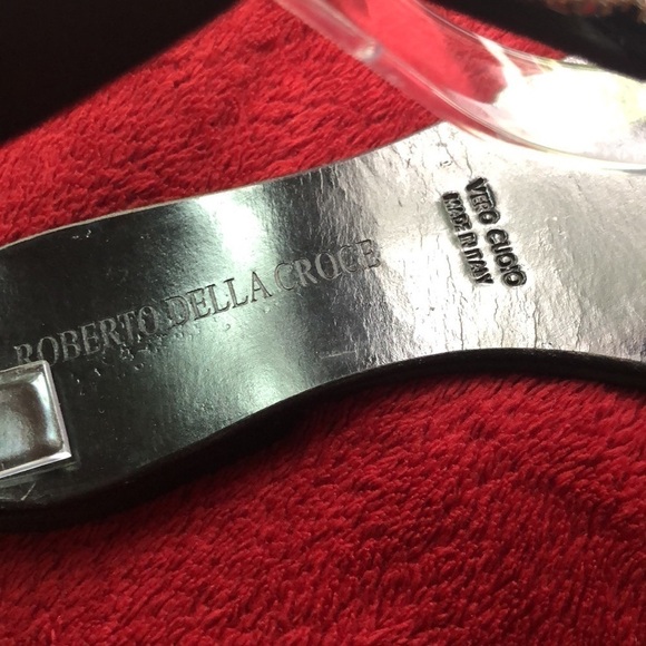 Black Embellished Flat Leather Sandals 37 - Picture 5 of 6